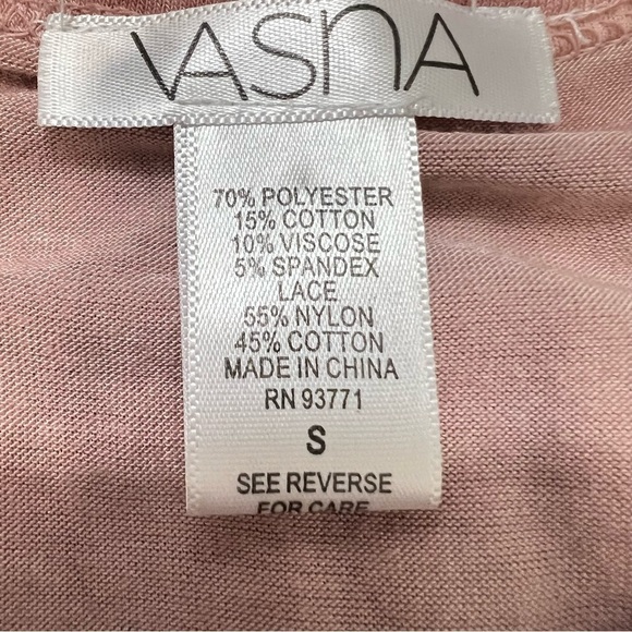 VASNA Lace Shift Dress Sm Boho Lagenlook Layered Flowy Mesh Pink Blue Floral - Picture 13 of 17